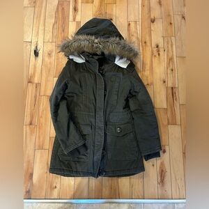 Bluenotes Olive Utility Jacket with Faux Fur Trim